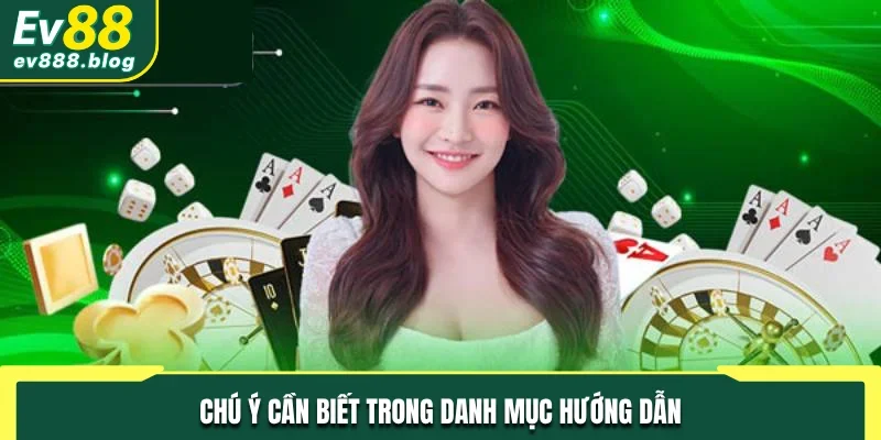 Chú ý cần biết trong danh mục hướng dẫn